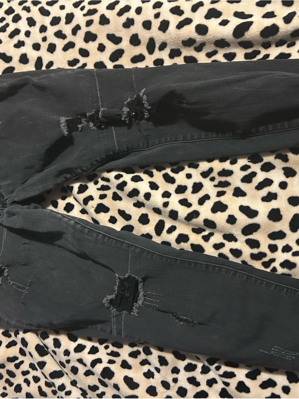 W by Worth Charcoal Black Ripped Skinny Jeans